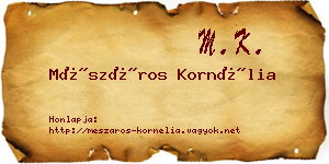 Mészáros Kornélia névjegykártya